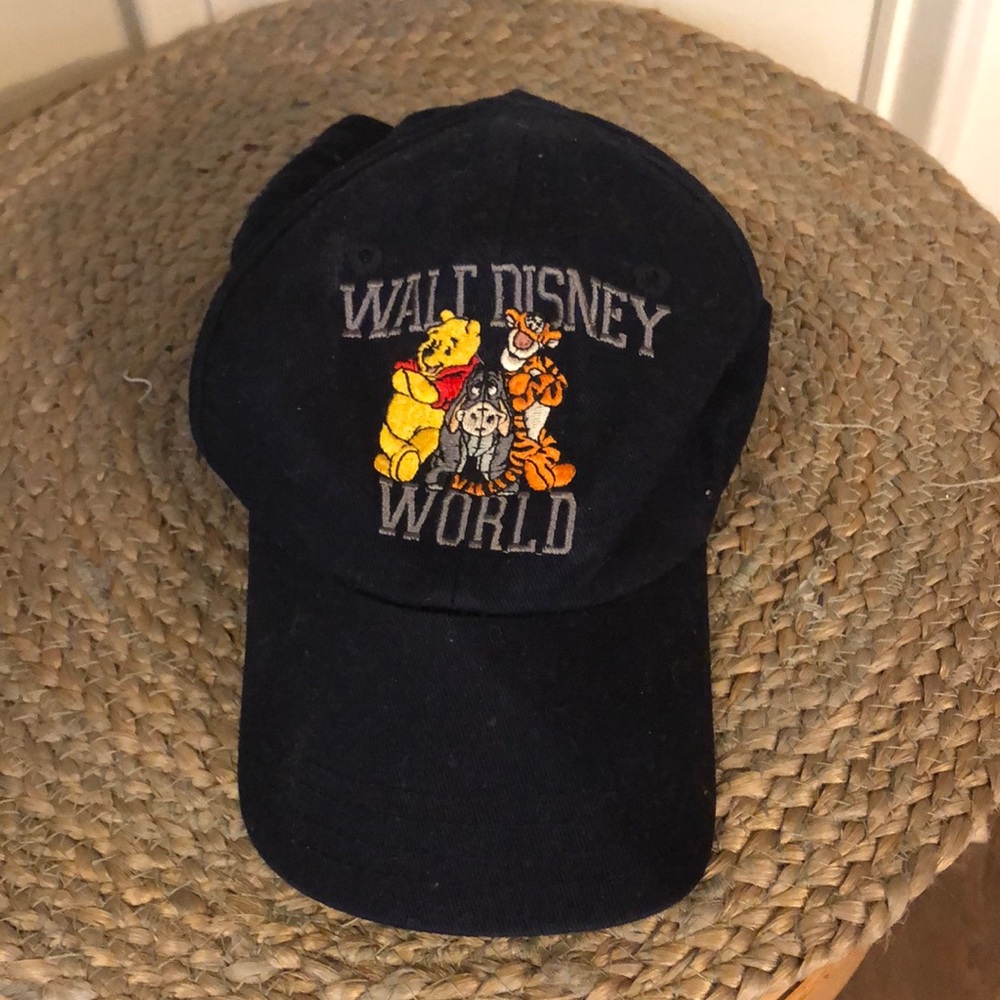 Vintage Walt Disney World toddler hat embroidered 100% cotton Pooh Tigger Eeyore